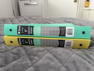 1 Inch Yellow And Turquoise 3-Ring Binders