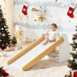 FREE 🎁 with purchase- new kids toddler indoor wooden slide