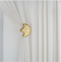 Gold all Brass Shell Curtain Tieback Hooks