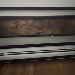 Full Size Metal / Faux Wood Bed Frame & Headboard - Never Used - Pick Up Only 