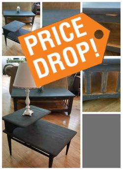 Price Drop.. rustic coffee table with matching side table