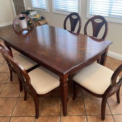 Dining table with six chairs
