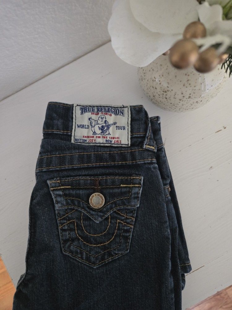 True Religion Girls Kids Joey Blue Jeans Size 5