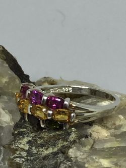 925 Sterling Silver Iolite & Citrine Ring
