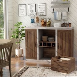 Distressed Walnut Wine Cabinet