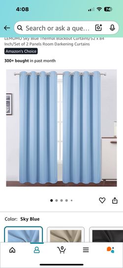 Blue Curtains 4 Panels