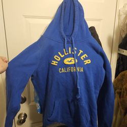 Hollister California Blue And Yellow Hoodie Size Large