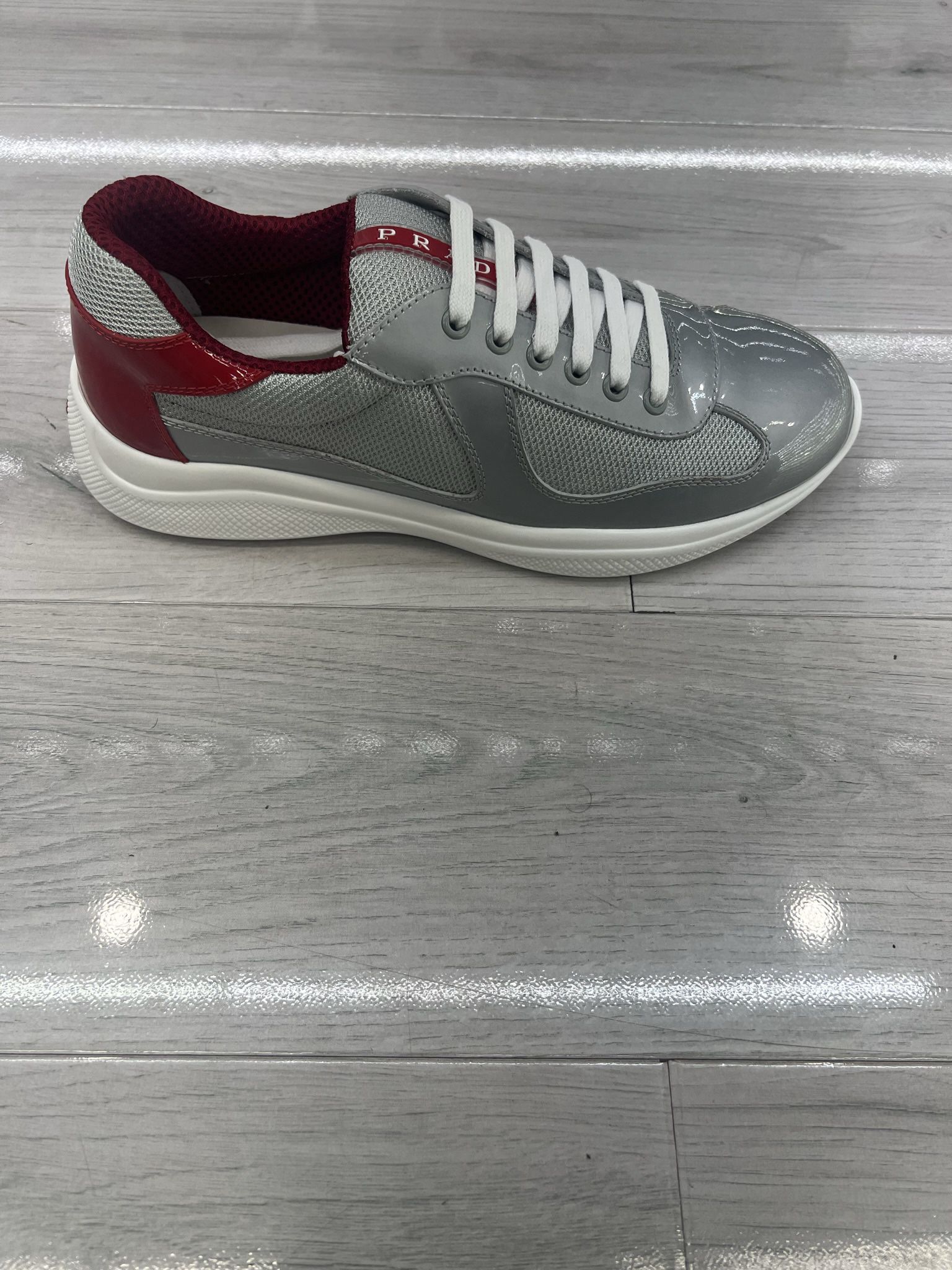 Prada Sneakers Red Grey