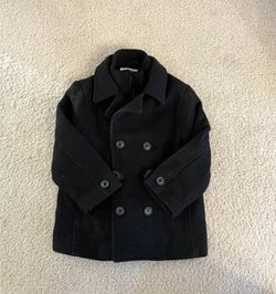 Kids H&M Black Pea Coat Size 3-4Y