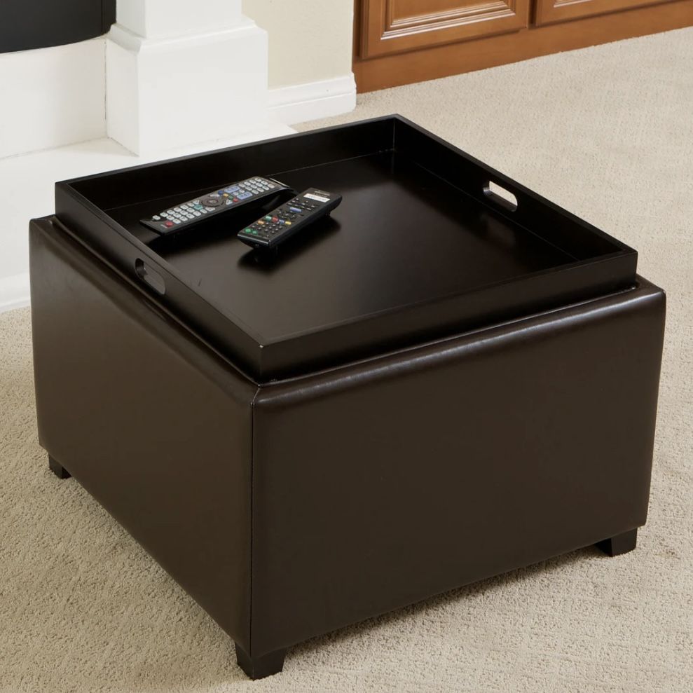 Tray Top Convertible Storage Ottoman