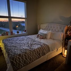 cream velvet luxe style bed frame