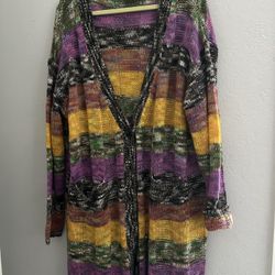 Multi Color Button Up Cardigan 