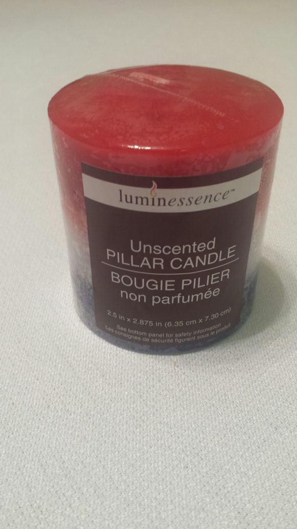 Unscented Pillar Candle - New in plastic