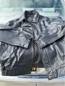 X/l snap on leather jacket mint