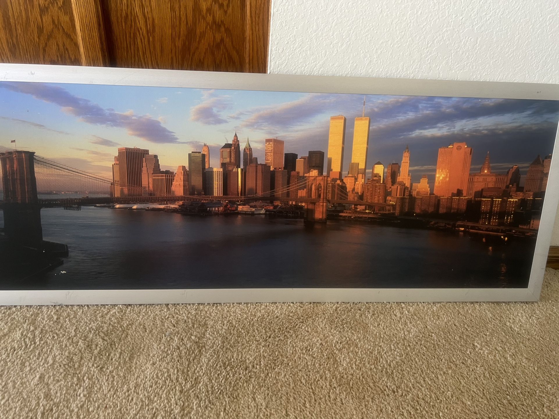 Vintage New York City Skyline With The Twin Towers