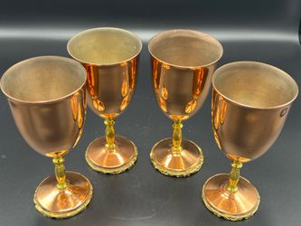 Vintage copper and brass wine/water goblets