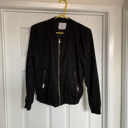 Ivy + Main Black Bomber Jacket Large L Full Zip