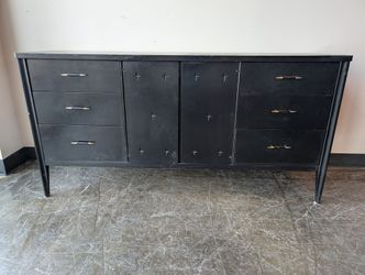 Mid-Century Modern Style Black Dresser Credenza