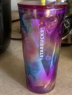 Starbucks Purple Rainbow Glass Cup
