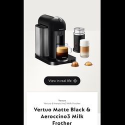 Breville Nespresso Vertuo & Aeroccino3 Milk Frother Coffee Machine Matte Black