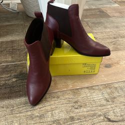 New Nine West Ankle Boots Wine Color Size7.5