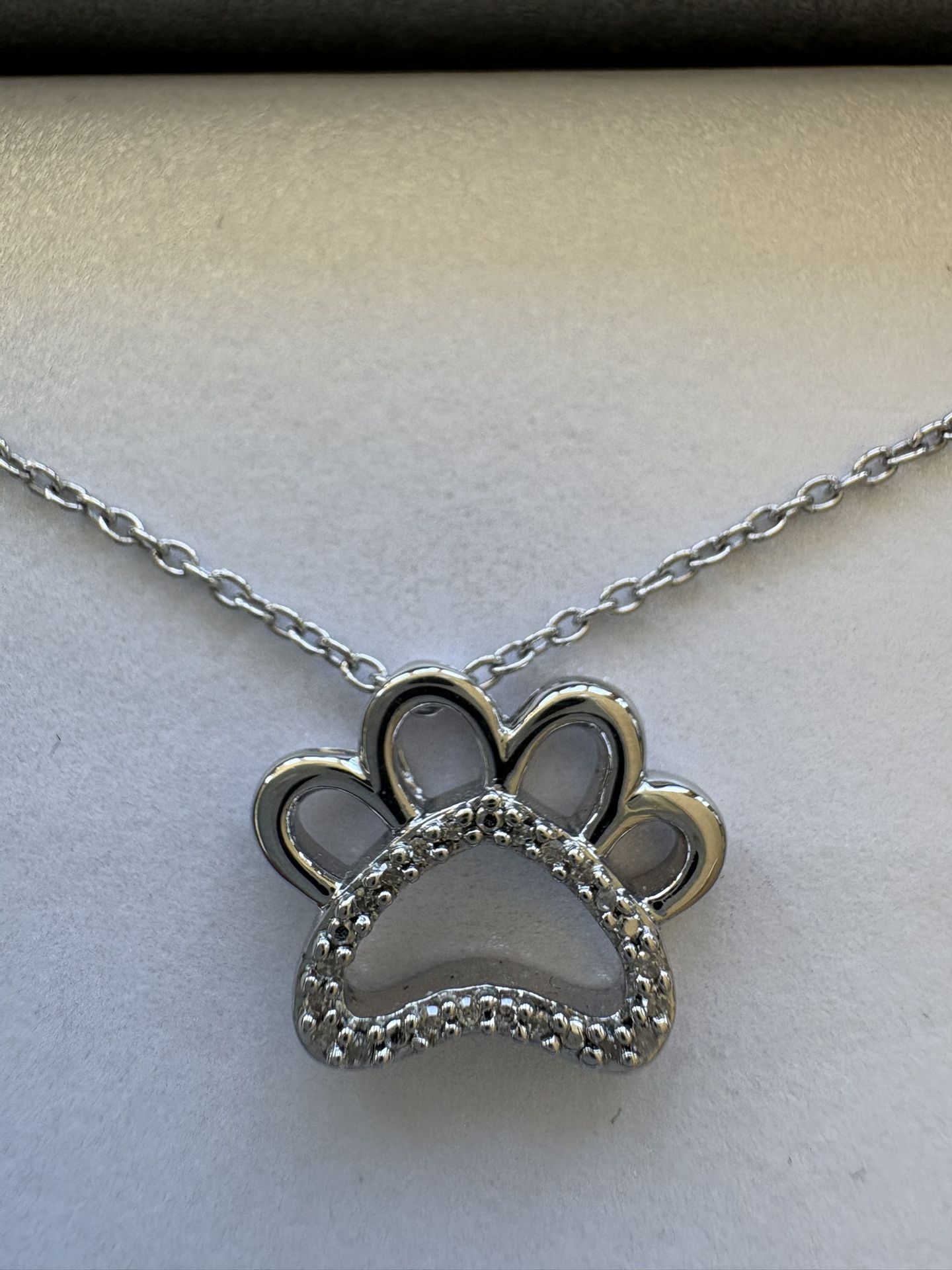New Sterling Silver Diamond Furrr In Mama Necklace