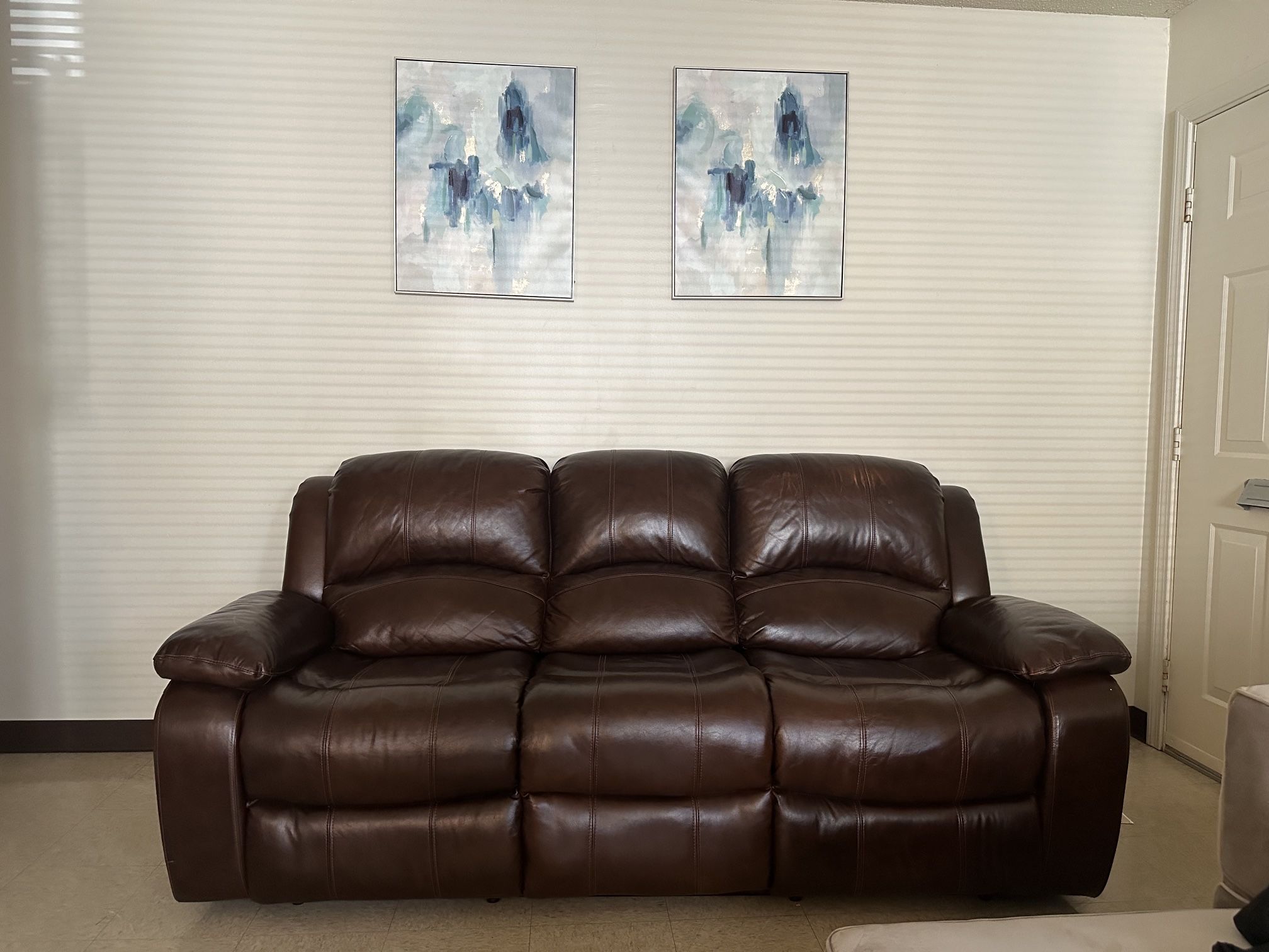 Leather Recliner Sofa