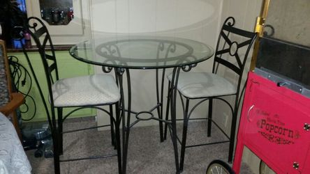 Counter height pub table with 2 chairs