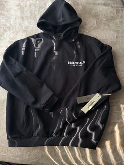 Fear of God Essentials Hoodie Black With White Lettering