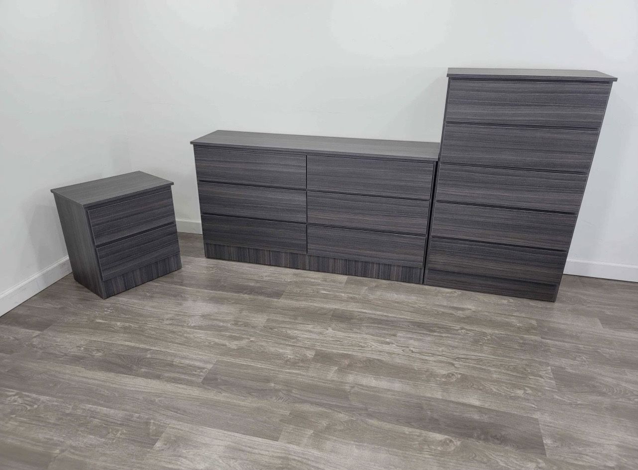 Dresser, Chest And 1 Nightstand - Cómoda, Gavetero Y 1 Mesita De Noche 