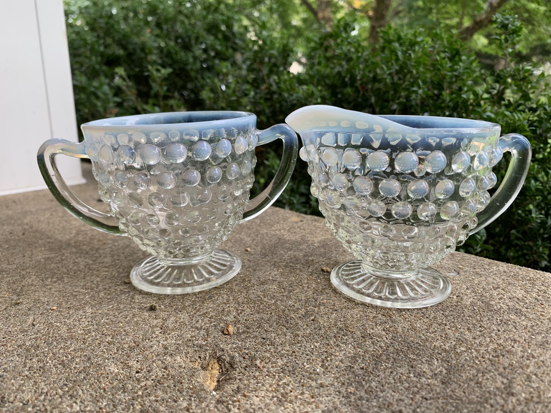 Vintage Depression Glass Cream Pitcher and Sugar Bowl