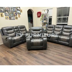 SALA DE PIEL RECLINABLES SOFÁS NUEVOS! TRES PAGOS MENSUALES! INSTALACIÓN Y ENTREGA! 