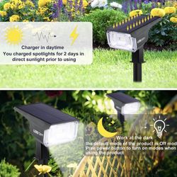 New 2 Pack Solar Spot Lights Outdoor, IP65 Waterproof