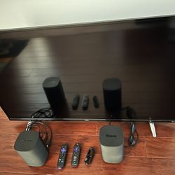 TCL 50" 4K Roku TV + Roku Wireless Speakers – OBO – Works Great!