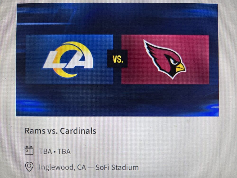 4 RAMS vs Cardinals Tickets $195 All 4