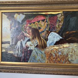 Large Vintage Art Lathrop Oil Painting