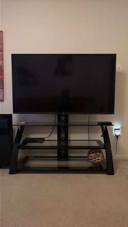 3 shelf glass TV stand