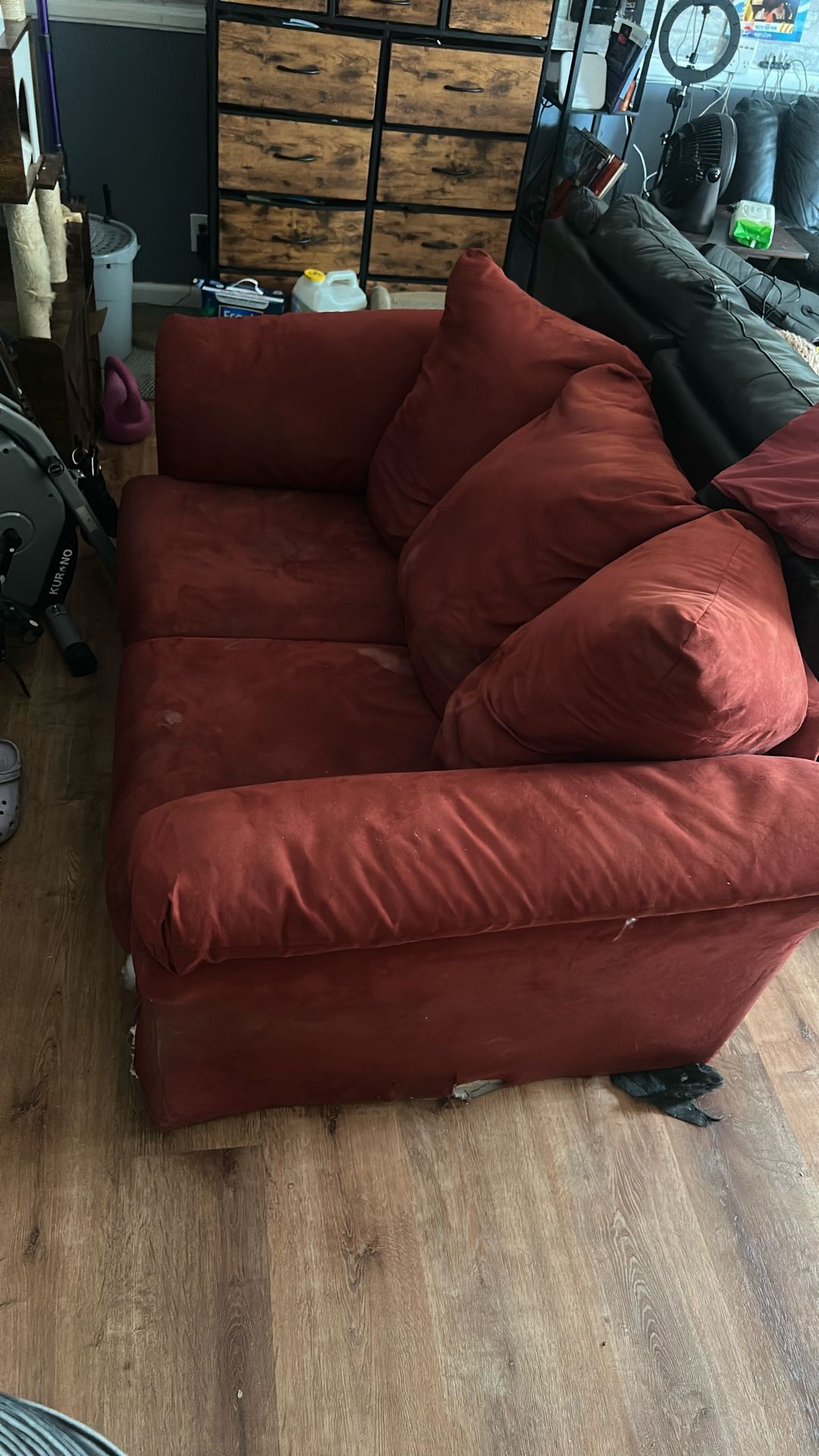 Free Red Sofa (needs a Wash)