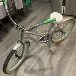 Silver And Teal Beach Cruiser 