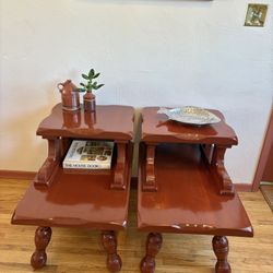 MCM/Vintage Solid Maple Two Tier Nightstands