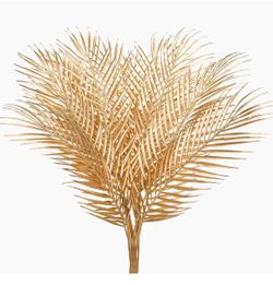 29” Large Gold Palm Leaves Palm Fronds Tropical Leaves Areca Palm Branches Artificial Palm Leaves with Stem Golden Palm Tree Leaves Faux Palm Leaves f