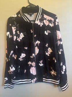 Floral Print Bomber Jacket