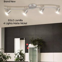 Brand New  Eglo Jumilla 38,19" In  4 Light Matte Nickel  Dimetable  Integrated Led  Track Lighting  Kit With Adjustable Heads 