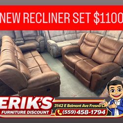 New recliner sofa and loveseat