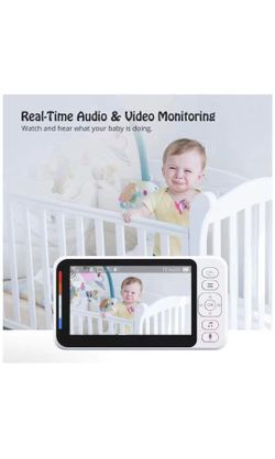 Video Baby Monitor, Touch 4.3" HD LCD Display with Camera, Two-Way Audio, Invisible LED Night Vision, VOX Mode, Split Screen, 960ft Range, 8 Lullabies