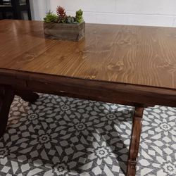 Refinished Oak Dining Table 