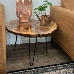 Custom-Made Live Edge Side Table