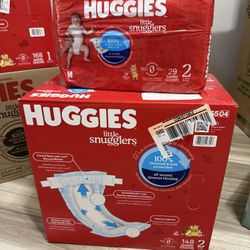 Huggies Size 2 - 177 Diapers Total 