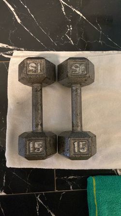 15 lb Cast Iron Hex Dumbbells Pair