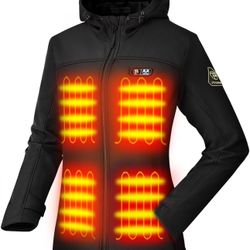 🔥Brand new🔥 Women's Heated Jackets 5 Heat Zones Battery Pack Included, with Hand Warmer Pocket size：S ZFX